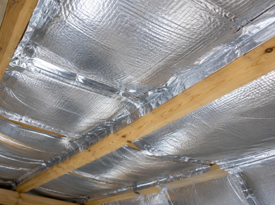 Clean foil installation across the rafters